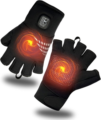 Heated fingerless gloves - heated,