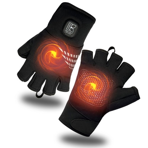 Heated fingerless gloves - fingerless,