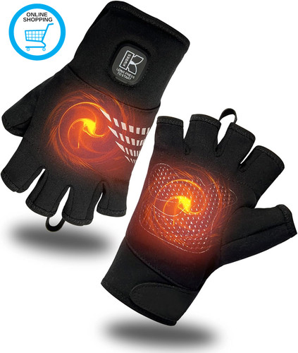 Heated gloves fingerless - fingerless, for